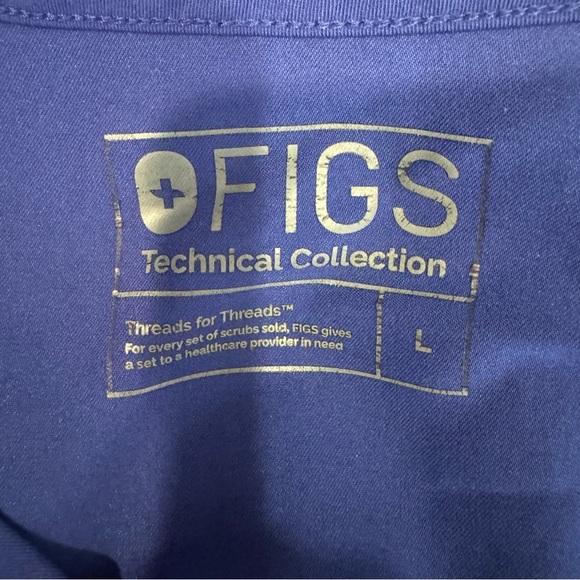 Figs Set Top And Pants Set Size Large Blue Technical Collection - Picture 7 of 13